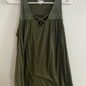 Women's Olive Green Sleeveless Top